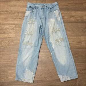 Natural Identity Light Blue Distressed Jeans Size 38